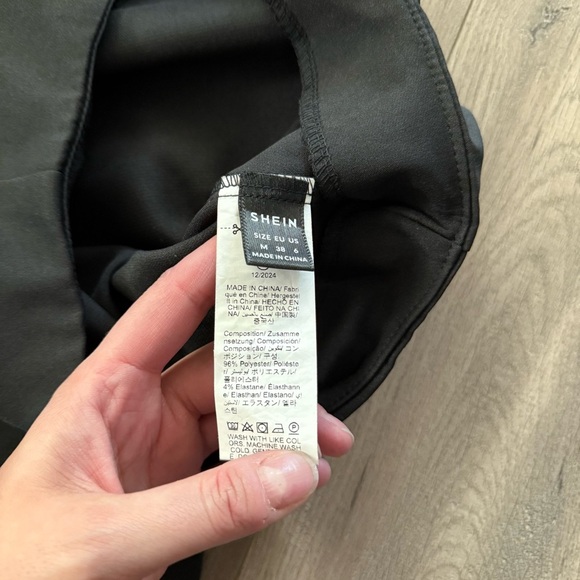 SHEIN Black Wide Leg High Waist Trouser Pants - Picture 4 of 4